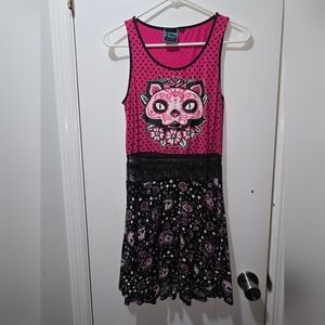 Too Fast Day Of The Dead Kitty Dress XL